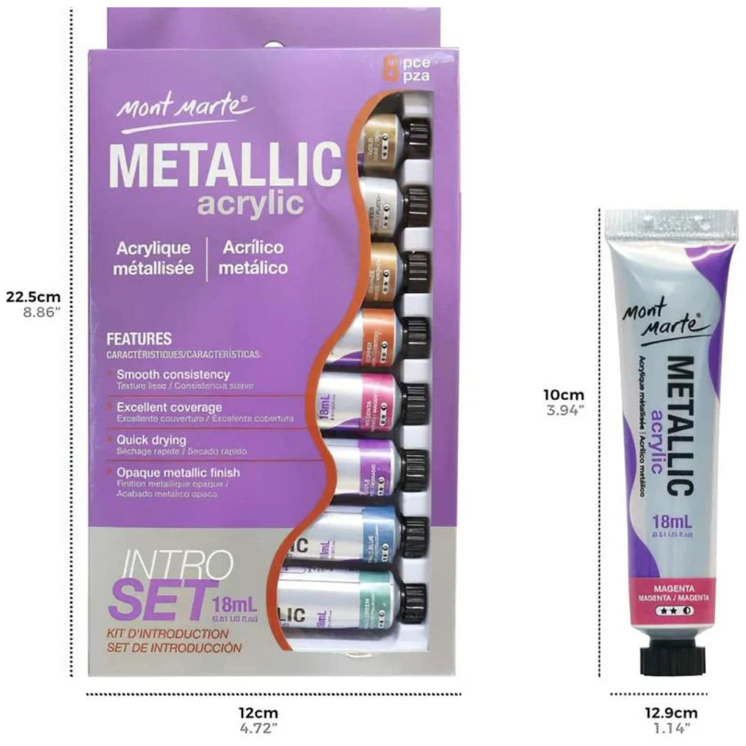 Metallic Acrylic Paint Set By Mont Marte 